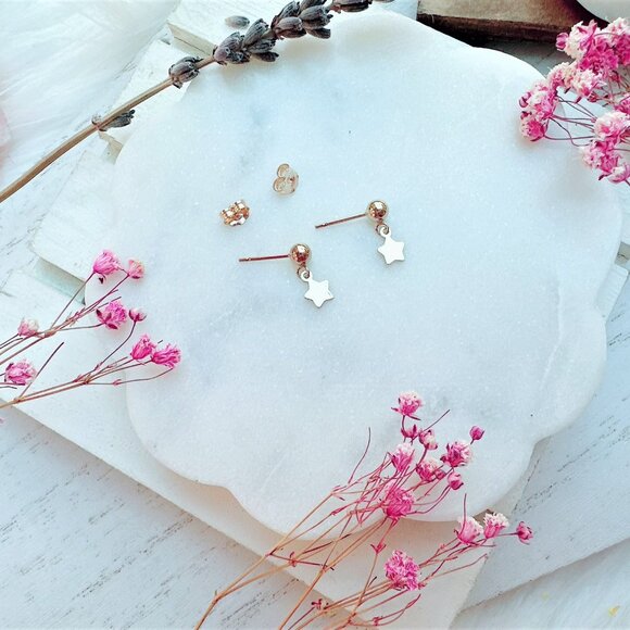 New Mini Star Stud Earrings | Handmade in British Columbia - Picture 2 of 2